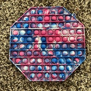 The color is pink, blue, and white.